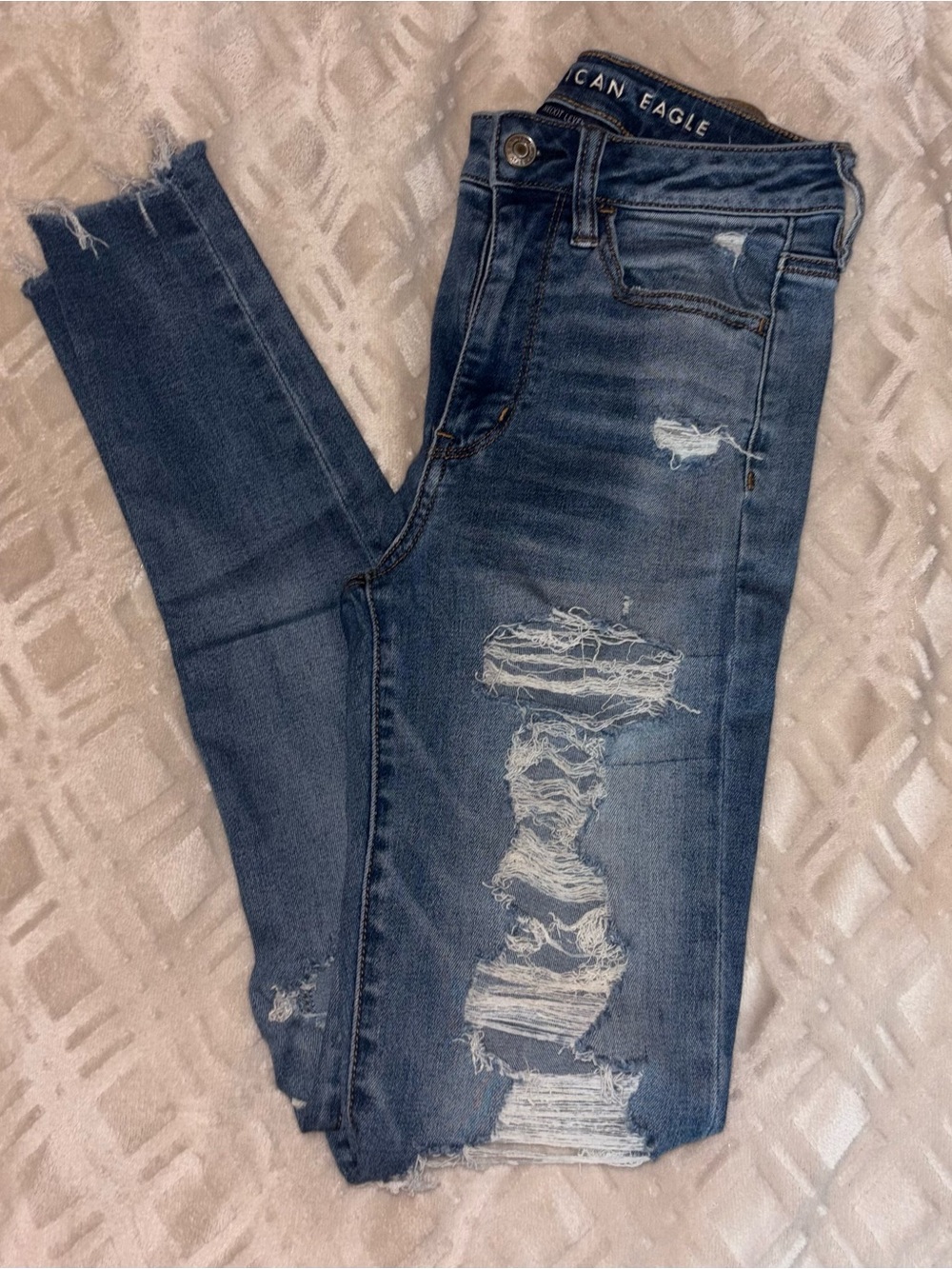 American Eagle High Rise Distressed Jeggings